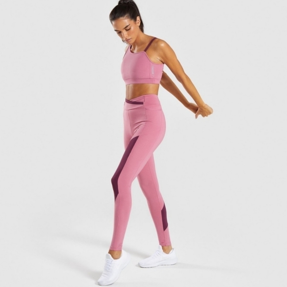 Gymshark Dusky Pink Ruby Asymmetric Leggings M